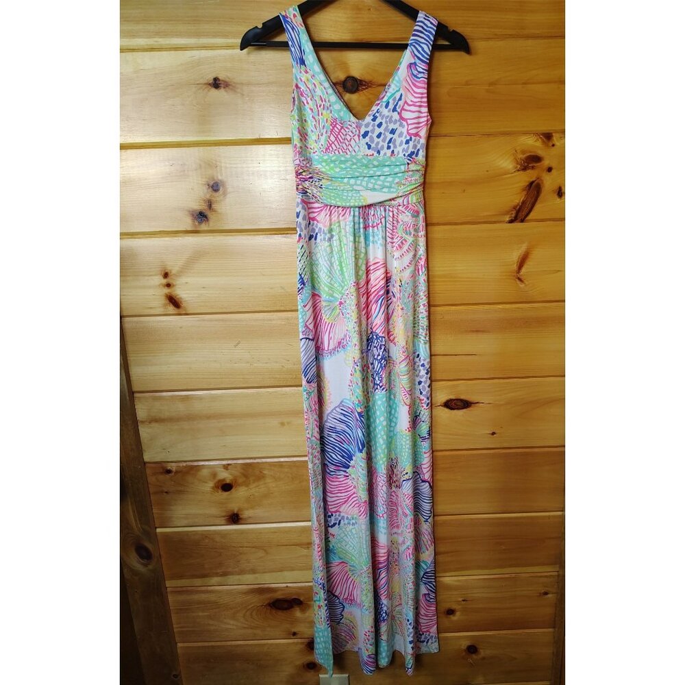 Lilly Pulitzer Sloane Roar of the Seas Coral Maxi Dress Womens XXS - Picture 4 of 12